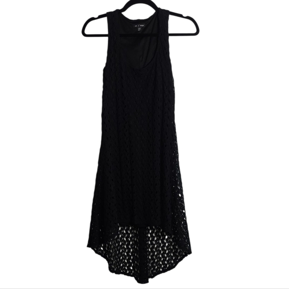 AS U WISH Black High Low Crochet Lined Dress Size XS - Picture 1 of 16